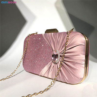 Mesh Diamond-studded Banquet Bag Crossbody Chain Clutch Hand Bag Evening Handbag For Party