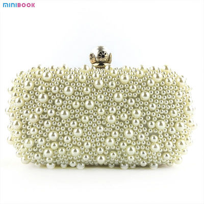 Special Crystals Beaded Pearl Clutch Evening Bags for Women's Wedding Celebrations