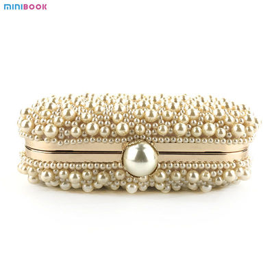 Special Crystals Beaded Pearl Clutch Evening Bags for Women's Wedding Celebrations