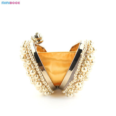 Special Crystals Beaded Pearl Clutch Evening Bags for Women's Wedding Celebrations