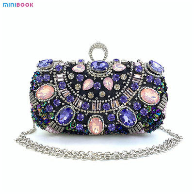 Style Evening Bag Handmade Bags Spherical Round Beaded Flowers Ladies Peal Party Bag