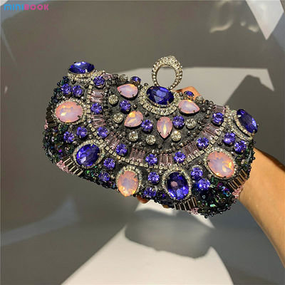 Style Evening Bag Handmade Bags Spherical Round Beaded Flowers Ladies Peal Party Bag