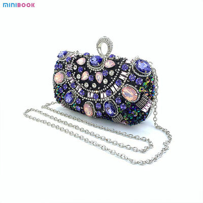 Style Evening Bag Handmade Bags Spherical Round Beaded Flowers Ladies Peal Party Bag