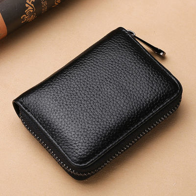 Rfid PU Leather Multi-position Credit Card Holder for Men's and Women's Zipper Wallet