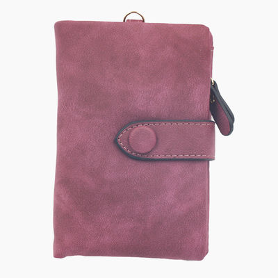 Korean Style Short Female Purse with Tri-fold Design and Soft Pu Leather Material