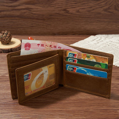 Vintage Coin Purse Money Clip Genuine Cow Leather Wallets Open Closure Type Men Women