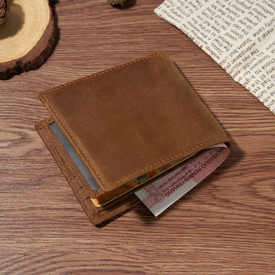 Vintage Coin Purse Money Clip Genuine Cow Leather Wallets Open Closure Type Men Women