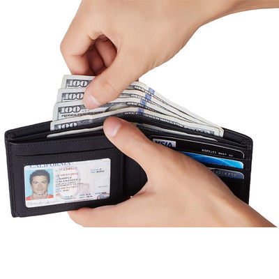 Mixed Color Leather Smooth Genuine Wallet Short Daily Life Real Cowhide Men's Wallet