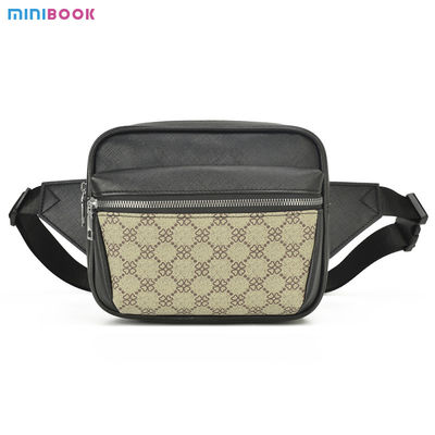 Custom Logo Waterproof Men's Chest Bag with Multiple Functions in PU Saffiano Leather