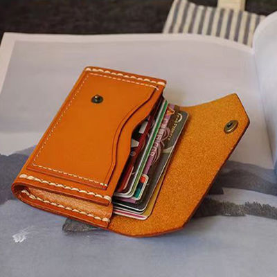 11.2cm*7.5cm*1.2cm Package Size Mens Wallet with Coin Pocket Handmade Genuine Leather