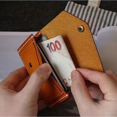 11.2cm*7.5cm*1.2cm Package Size Mens Wallet with Coin Pocket Handmade Genuine Leather