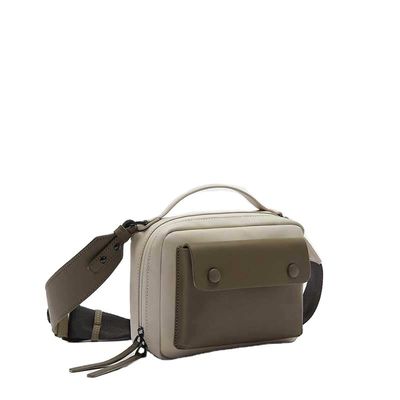 Men's Sports Waist Bag Multifunctional Outdoor Travel PU Leather Messenger Bag for Riding