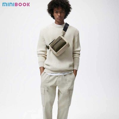 Men's Sports Waist Bag Multifunctional Outdoor Travel PU Leather Messenger Bag for Riding