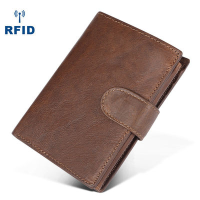Men's Casual Short Billfold Wallet with Cowhide Leather and Polyester Lining
