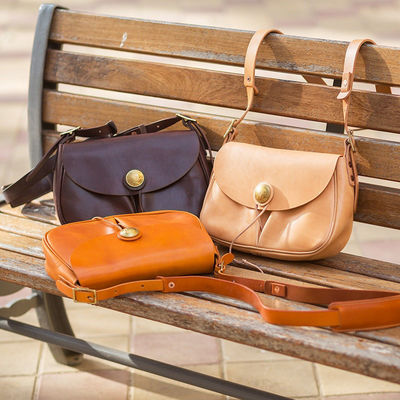Handmade Vintage Men's Shoulder Crossbody Bag with Top-Layer Vegetable Tanned Leather