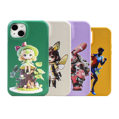 Shockproof PU Leather UV Print Mobile Cellphone Back Phone Case Cover for iPhone 15 14 13 12 Pro Max Smartphone Cases