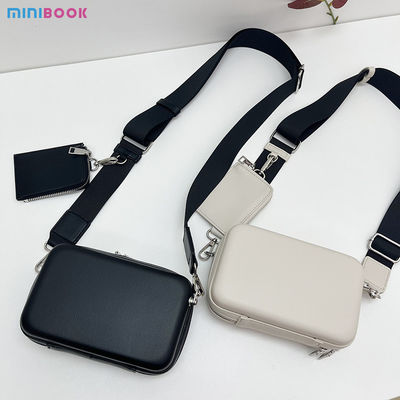 Custom Logo Men's Leather Sling Bag PU Leather Square Box Shape Purses Stylish Design