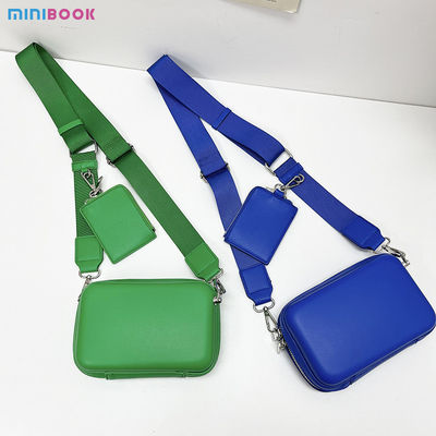 Custom Logo Men's Leather Sling Bag PU Leather Square Box Shape Purses Stylish Design