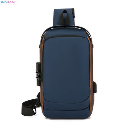 Stylish Oxford Cloth Men's Crossbody Sling Bag with USB Port and Waterproof Design