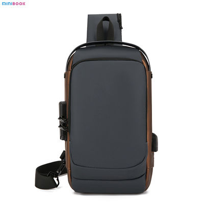 Stylish Oxford Cloth Men's Crossbody Sling Bag with USB Port and Waterproof Design