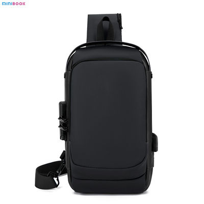 Stylish Oxford Cloth Men's Crossbody Sling Bag with USB Port and Waterproof Design