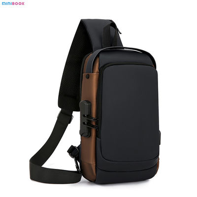 Stylish Oxford Cloth Men's Crossbody Sling Bag with USB Port and Waterproof Design