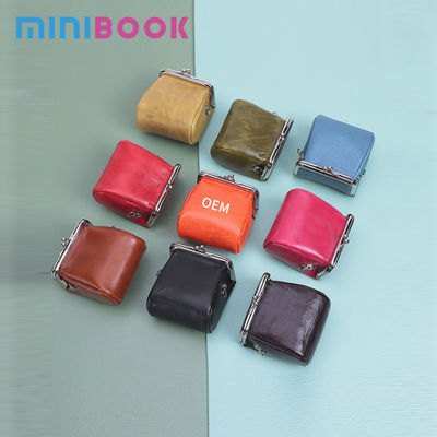 Low MOQ Genuine Leather Chain Sling Shoulder Bag for Women Mini Coin Purse Keychain