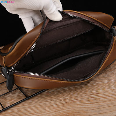 Daily Life MINIBOOK Man Crossbody Bag PU Leather Custom Leather Shoulder Bag Small Messenger Bag for Men