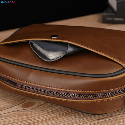 Daily Life MINIBOOK Man Crossbody Bag PU Leather Custom Leather Shoulder Bag Small Messenger Bag for Men