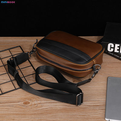 Daily Life MINIBOOK Man Crossbody Bag PU Leather Custom Leather Shoulder Bag Small Messenger Bag for Men