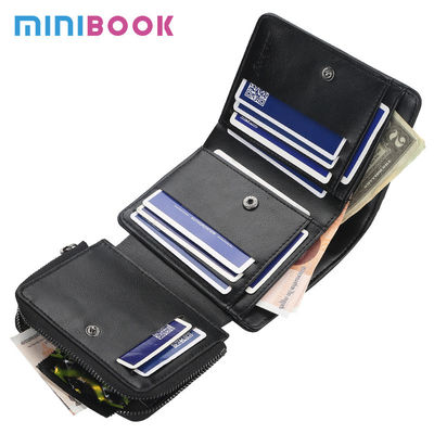 Trifold PU Leather Men's Purse Series Men's Wallets with Zipper Buckle and Coin Pocket