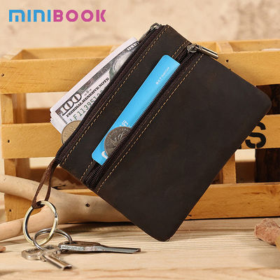 Daily Business Genuine Leather Mini Coin Purse Keychains Money Bag Men Key Pouch Credit Card Holder Wallet