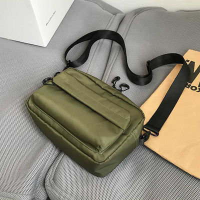 Waterproof Durable Nylon Unisex Fashion Cross Body Sling Bag for Teenager Solid Color