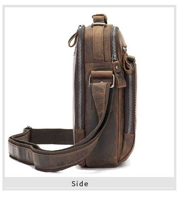 Retro Style Men's Messenger Bag in Brown Cowhide Leather for Chic and Functional Carry