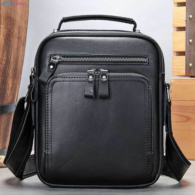 Retro Style Men's Messenger Bag in Brown Cowhide Leather for Chic and Functional Carry