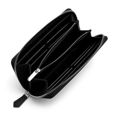 Multi-Function Clutch Budget Long Zipper Wallet with Cross Pattern and PU Leather