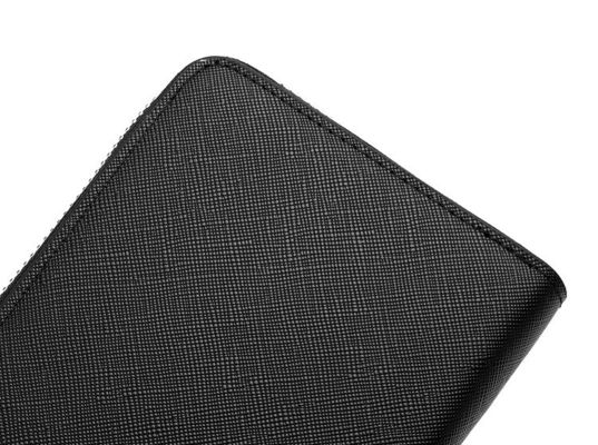 Multi-Function Clutch Budget Long Zipper Wallet with Cross Pattern and PU Leather