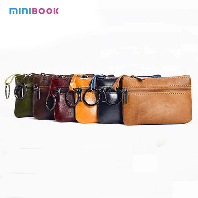 OEM ODM Leather Coin Purse with Keyring Custom Rectangle Card Holder Fashion Wallets
