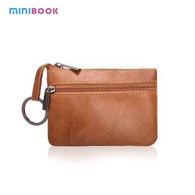 OEM ODM Leather Coin Purse with Keyring Custom Rectangle Card Holder Fashion Wallets