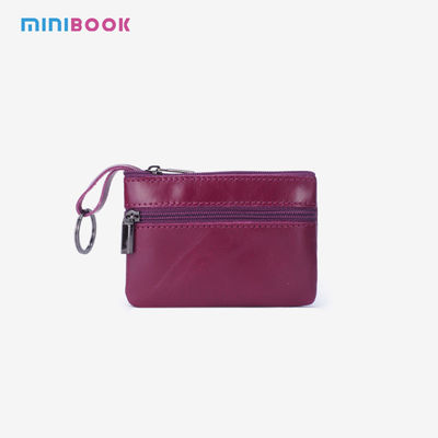 OEM ODM Leather Coin Purse with Keyring Custom Rectangle Card Holder Fashion Wallets