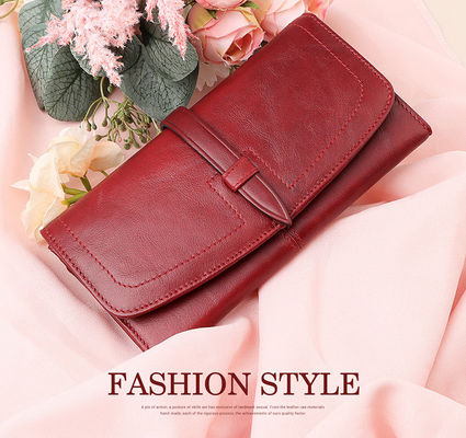 Leather Wallet Long Ladies Clutch Bag Purse for Fashionable Women Low MOQ