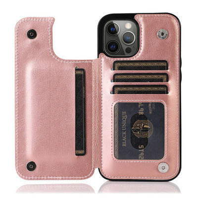 PU Leather Kickstand Phone Case Wallet with Card Slots and Lightweight Design