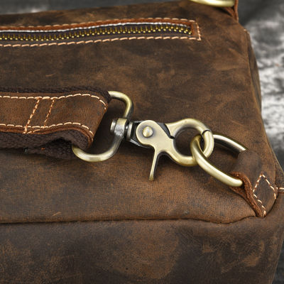 Functional Customized Cowhide Leather Sling Crossbody Backpack for Travel Hiking