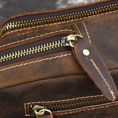 Functional Customized Cowhide Leather Sling Crossbody Backpack for Travel Hiking