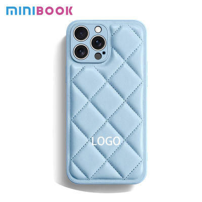 PU Lingge Winter Down Jacket Mobile Phone Cases for iPhone 15 Pro Max Lingge Material