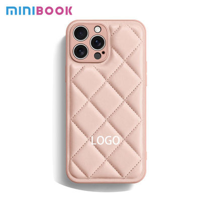PU Lingge Winter Down Jacket Mobile Phone Cases for iPhone 15 Pro Max Lingge Material