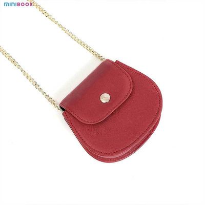 Retro Chain Genuine Cow Leather Mini Lipstick Bag for Women One Shoulder Crossbody
