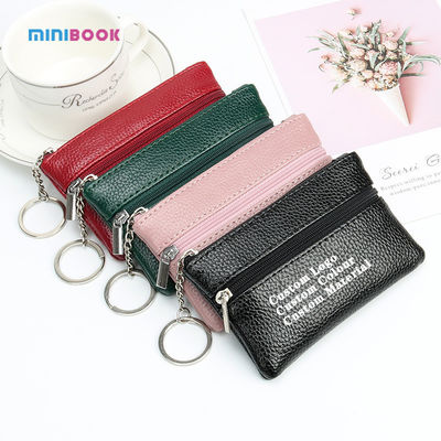 ISO9001 Certified Short Zipper Wallet with Vintage Style Minibook Keychain Coin Purse