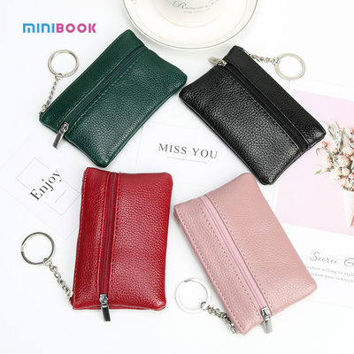 ISO9001 Certified Short Zipper Wallet with Vintage Style Minibook Keychain Coin Purse