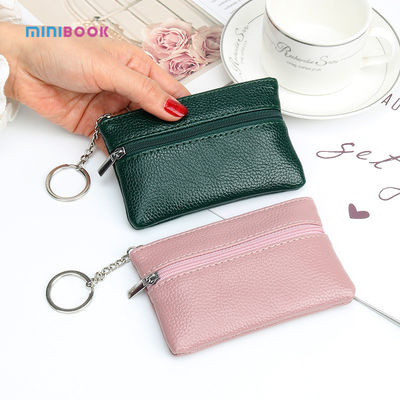 ISO9001 Certified Short Zipper Wallet with Vintage Style Minibook Keychain Coin Purse